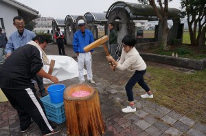 五十崎文化祭　木島さん　餅つき