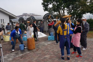 五十崎文化祭　松山大学　餅つき